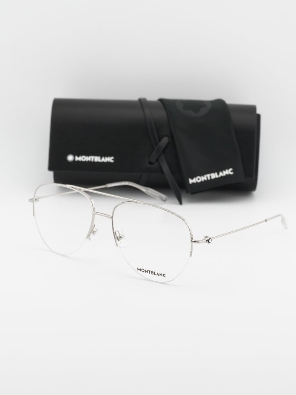 Montblanc MB0077O 003 Aviator Eyeglasses – Silver 57mm